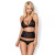 Obsessive 846-SEG-1 set - кружевной эротический комплект, S/M (чёрный)