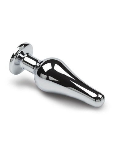 Пикантные Штучки - Серебристая анальная пробка с кристаллом, 12Х4 см (розовый)