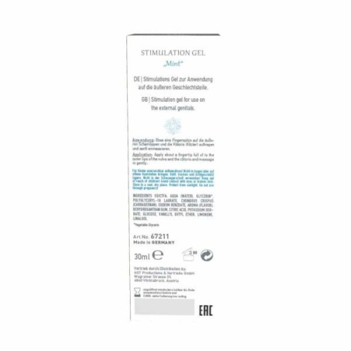Shiat Stimulation Mint - Стимулирующий гель для женщин, 30 мл