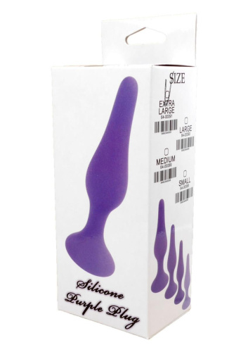 Boss Silicone Plug Purple Medium - Анальная пробка, 11 см (фиолетовый)