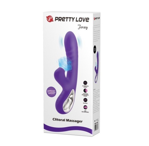 Pretty Love Jersey Clitoral Massager - вибратор кролик с вакуумным стимулятором клитора, 21.8х3.6 см (фиолетовый)