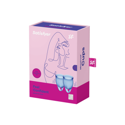 Satisfyer Feel Confident-набір менструальних чаш, 15 мл і 20 мл (Синій) - купити в Києві, Україні
