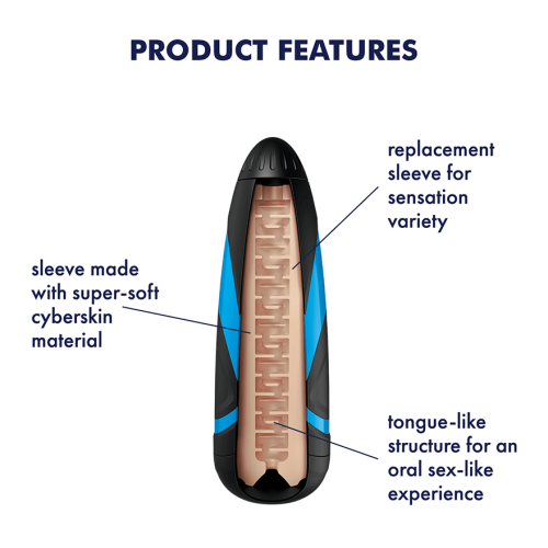 Satisfyer Men Lusty Tongues - Внутренний рукав для мастурбатора Men, 21.8х7 см (бежевый)