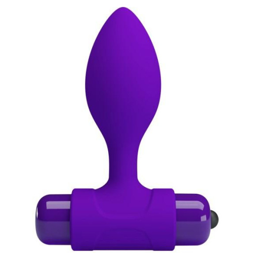 Pretty Love Vibro Butt Plug - Анальная пробка с вибропулей, 8.6х2.7 (фиолетовая)