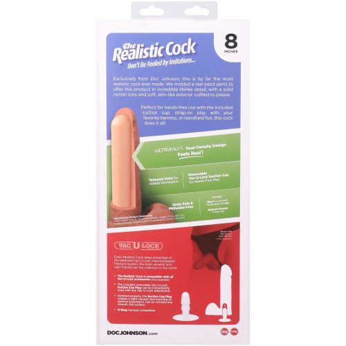 Фаллоимитатор Doc Johnson The Realistic Cock ULTRASKYN 8 Inch, 21 см
