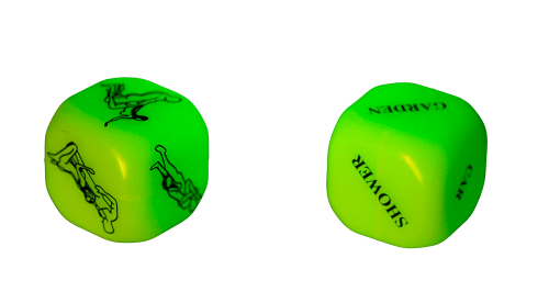 Sex Dice Kamasutra Neon - светящиеся в темноте кубики, 2 шт
