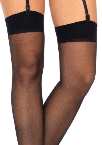 Leg Avenue Sheer Stockings - чулки под пояс (черный)