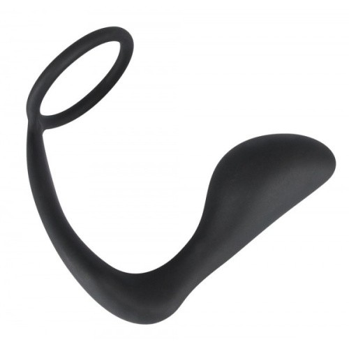 Orion Black Velvets Ring & Plug - Эрекционное кольцо с анальной пробкой, 8х4 см (чёрный)