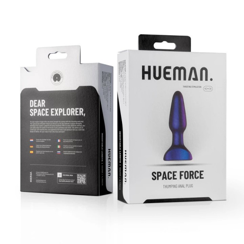Hueman Space Force Thumping Anal Plug - Анальная пробка с вибрацией, 13,9 см (фиолетовый)