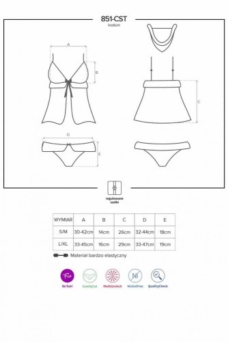 Комплект Obsessive 851-CST-3 costume  (L/XL)