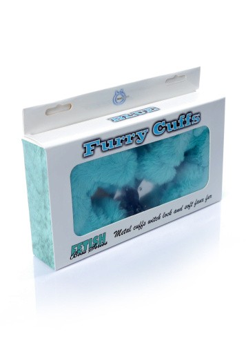 Fetish Boss Series Furry Cuffs - Наручники з хутром (блакитні) - купити в Києві, Україні
