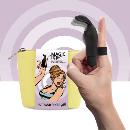 FeelzToys Magic Finger Vibrator - Вибратор на палец, 10х3 см (чёрный)