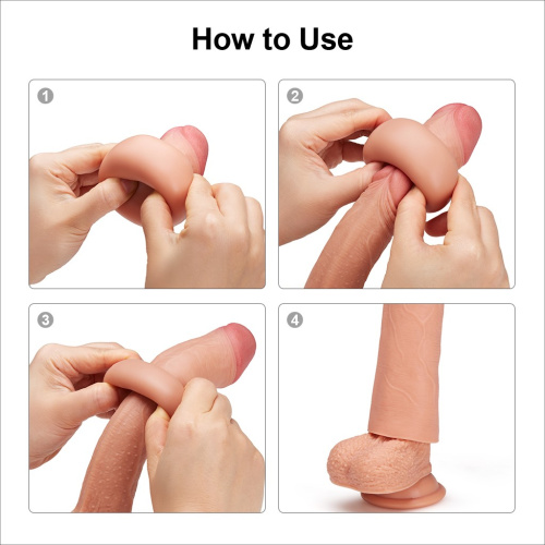 LoveToy Revolutionary Silicone Nature Extender Flesh, Add 1