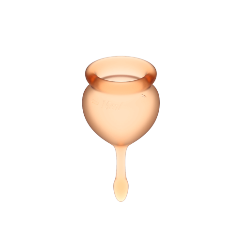 Satisfyer Feel Good - набор менструальных чаш, 15 мл и 20 мл (оранжевый)