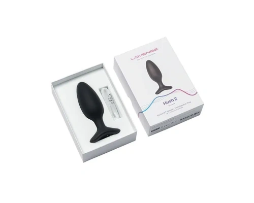 Lovense Hush 2 - Анальная смарт-вибропробка, размер M, 13.5х4.4 см