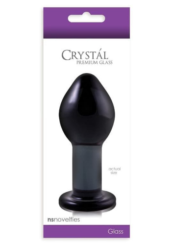 Ns Novelties Crystal Premium Glass - Большая анальная пробка, 10х4 см (чёрный)
