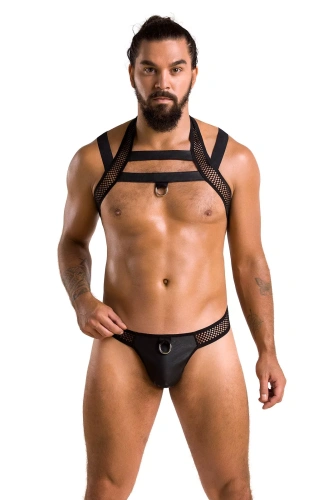 Passion - 043 SET JACOB black - Сексуальный мужской комплект с кольцами, XXL/XXXL