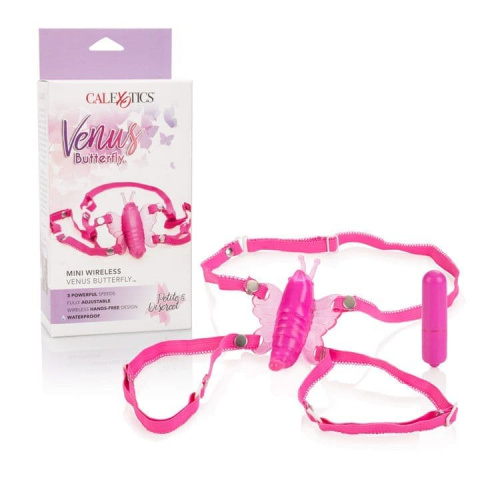 California Exotic Novelties Micro Wireless Venus Butterfly - Вибратор клиторальный в виде бабочки,  8Х2.5 см (розовый)