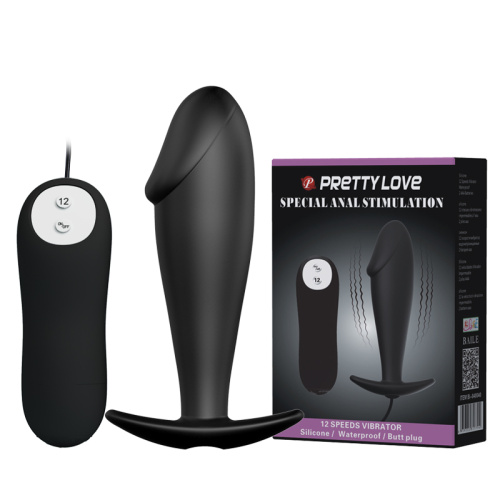Pretty Love Vibrating Butt Plug анальная пробка с вибрацией, 10х3 см (чёрный)