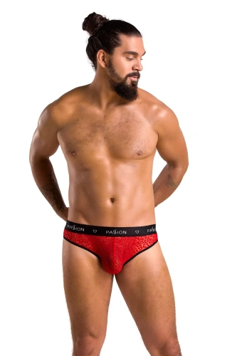 Passion - 031 SLIP MIKE red - Мужские трусы с леопардовым принтом, XXL/XXXL