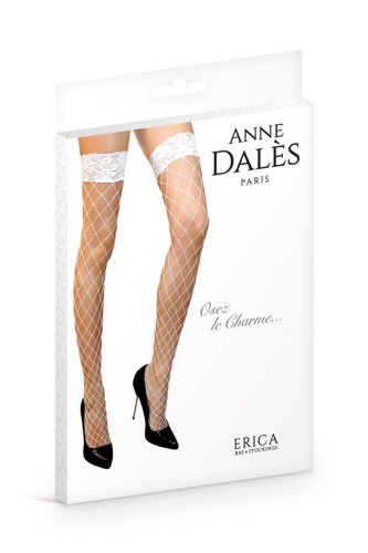 Anne De Ales Erica T1 - Чулки в крупную сетку, S (белый)