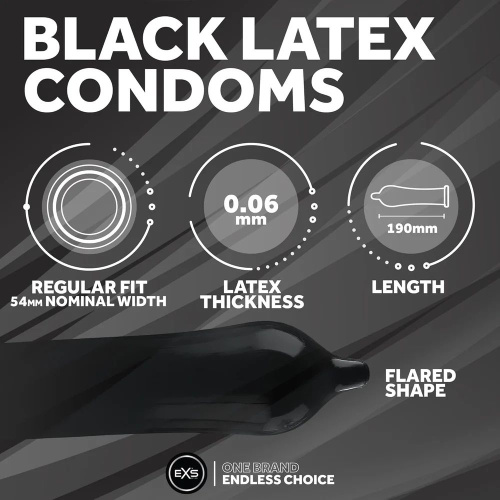 Презерватив EXS Black Latex Condom, 1 шт