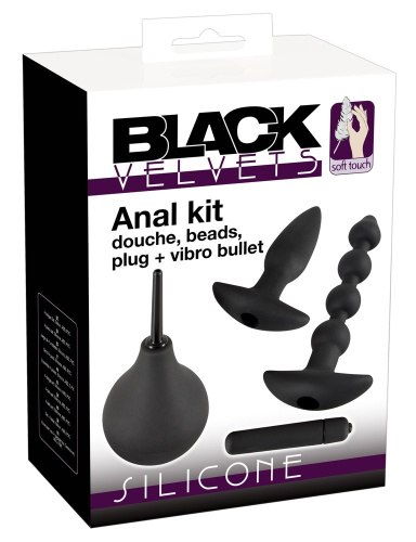 Orion Black Velvets Anal Kit - Набор анальных пробок, 4 шт (черный)