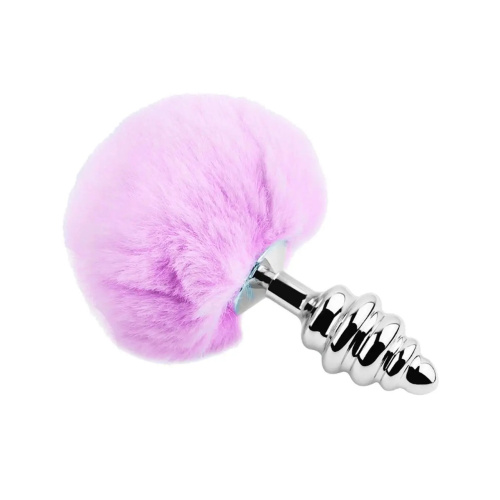 Alive Fluffly Twist Plug L - Анальна пробка з хвостом, 9х4 см (фіолетова) - купити в Києві, Україні