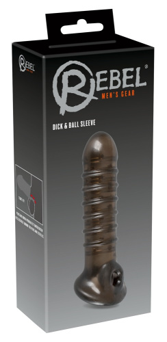 Rebel Dick & Ball Sleeve - Насадка на пенис, 18 см (черный)