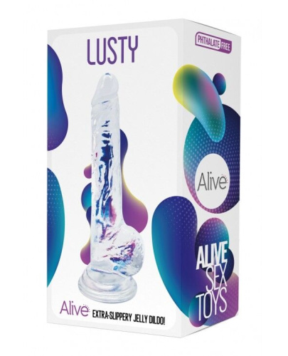 Фаллоимитатор на присоске Alive Jelly Dildo Lusty, 18 см