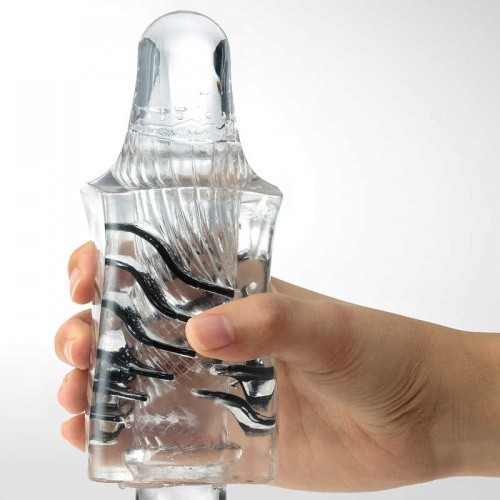 Tenga Crysta Leaf - мастурбатор c уникальным рельефом в виде стимулирующих лепестков, 12х5 см (чёрный)