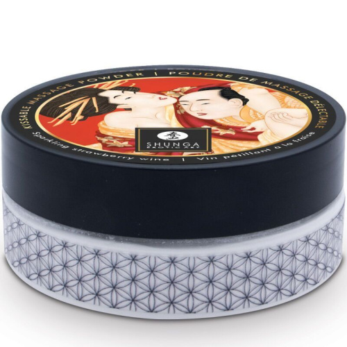 Вкусная пудра для оральных ласк Shunga Body Powder Sparkling Strawberry Wine, 75 г (клубника)