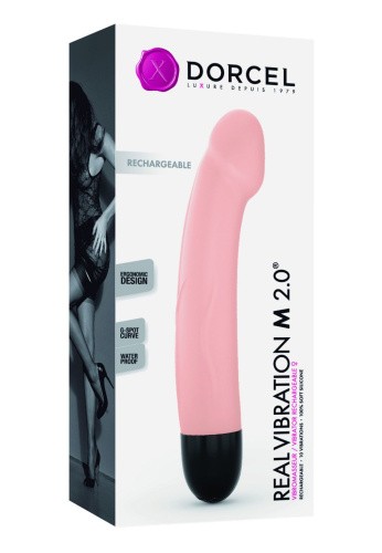 Dorcel Real Vibration M Flesh 2.0 - Вібратор для точки G, що перезаряджається, 22х3.7 см (тілесний) - купити в Києві, Україні