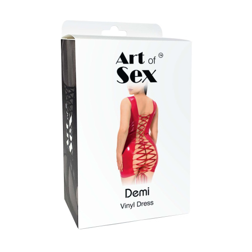 Лакированное платье на шнуровке Art of Sex - Demi с эффектом голограммы, L-2XL