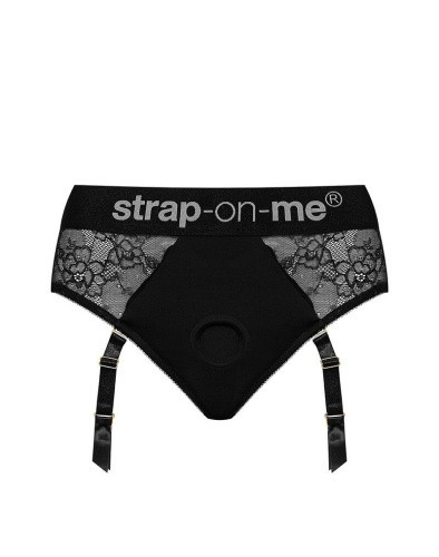 Strap-On-Me Diva Harness - S - кружевные трусы для страпона с подвязками для чулок