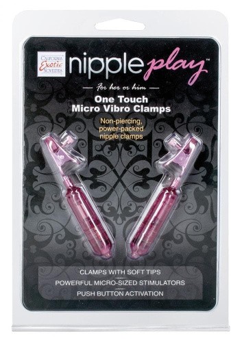 CalExotics Micro Vibro Clamps - Микро зажимы с вибрацией для сосков (розовый)
