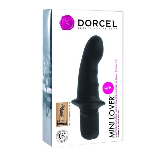 Dorcel Mini Lover - Вибратор с ограничителем, для точки G и массажа простаты, 11х4 см (чёрный)