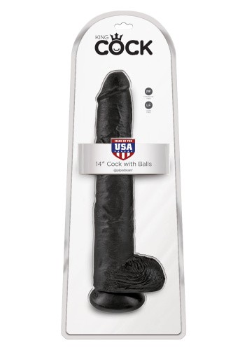 King Cock 14Inch With Balls - Реалистичный фаллос, (черный) , 37,5х6см