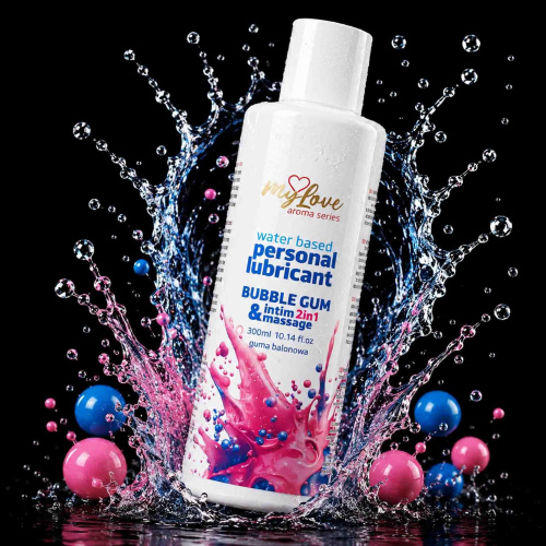 2в1 лубрикант и массажный гель - MyLove Aroma Series Intim&Massage Bubble Gum, 300 мл