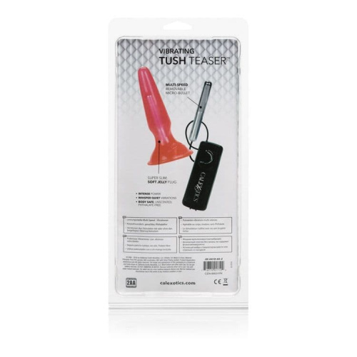 CalExotics Tush Teasers - Анальная пробка с вибрацией, 9х3 см, 9х3 см (красный)