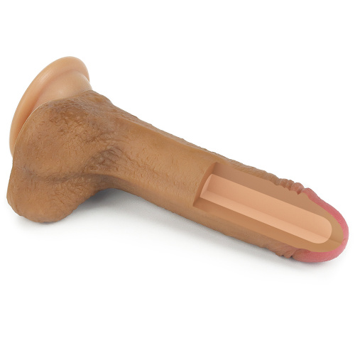 Dual Layer Platinum Silicone Cock Brown 7'' - Фаллоимитатор, 18 см (коричневый)