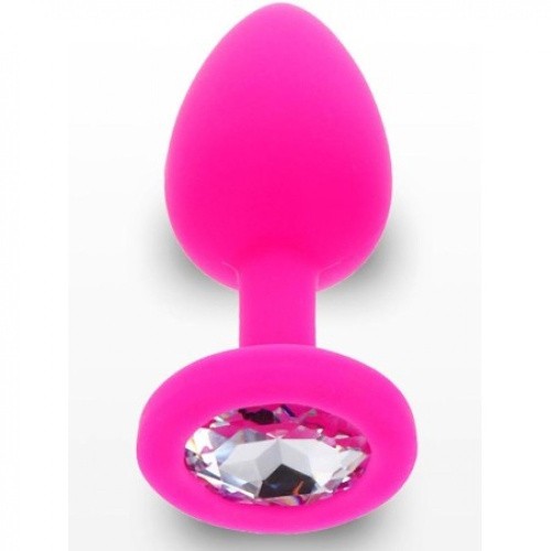 Силиконовая анальная пробка Toy Joy Small Diamond Booty Jewel, 7х2.5 см (розовая)