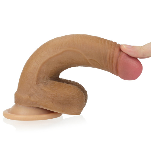 Dual Layer Platinum Silicone Cock Brown 7'' - Фаллоимитатор, 18 см (коричневый)