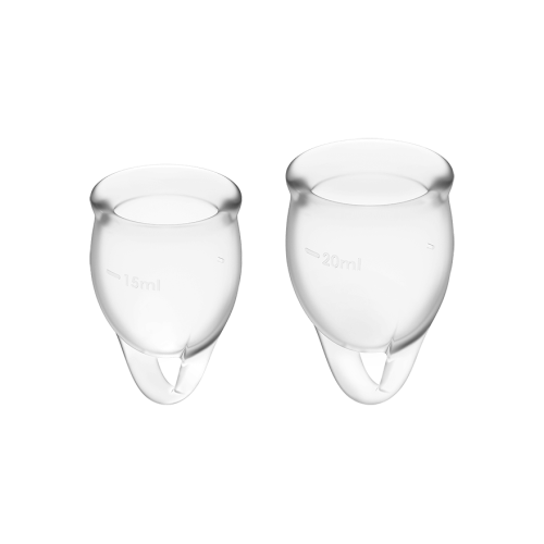 Satisfyer Feel Confident Menstrual Cup - Менструальные чаши, 15 и 20 мл (прозрачные)