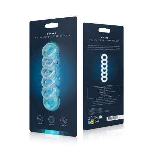 Набор колец для яичек Boners Ring Master Ballstretcher Set, 6 шт
