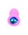Boss Silikon Plug Jewellery Pink Small - Анальная пробка с кристаллом, 7х2.7 см (розовый с голубым)