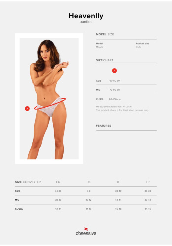 Obsessive Heavenlly panties - кружевные эротические трусики, M/L (белый)