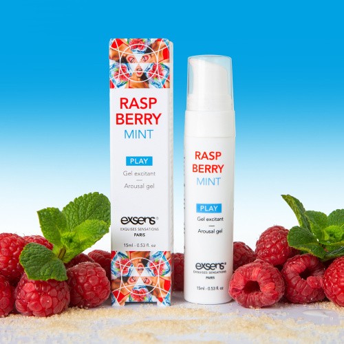 EXSENS Kissable Raspberry Mint - Стимулюючий гель для клітора або оральних ласок, 15 мл (полуниця) - купити в Києві, Україні