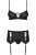 Obsessive Rebella garter belt set - комплект эротического белья с поясом для чулок, L/XL (чёрный)