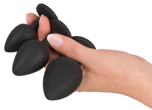 Orion Black Velvets Anal Kit - Набор для анальной стимуляции из 3 пробок и анального душа
